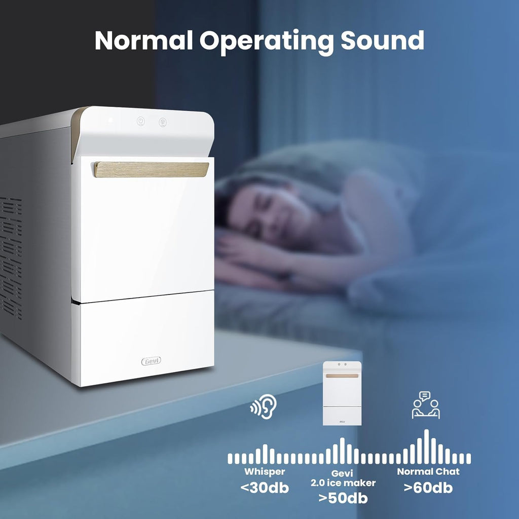 V2.0 Countertop Nugget Ice Maker with Self-Cleaning & 38 lbs/24 hrs Production