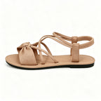 🎀 Knot-Front Stretch Ankle Sandals – Slide & Go with Arch Support ☀️