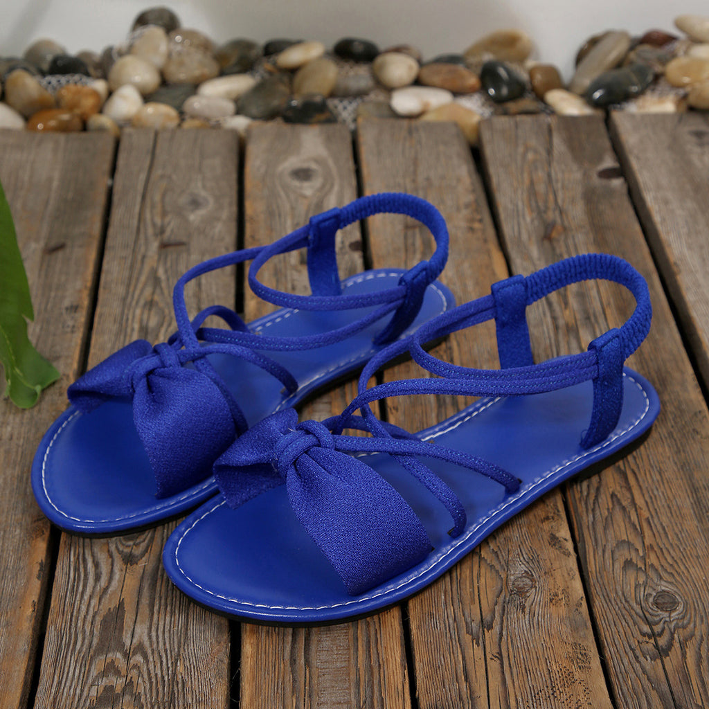 🎀 Knot-Front Stretch Ankle Sandals – Slide & Go with Arch Support ☀️
