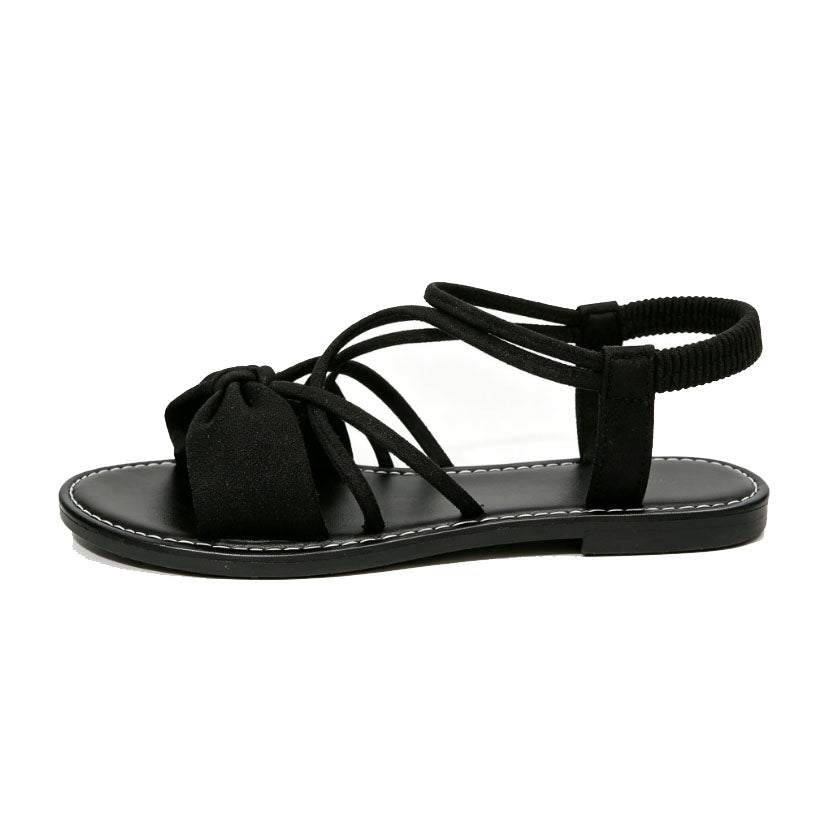 🎀 Knot-Front Stretch Ankle Sandals – Slide & Go with Arch Support ☀️