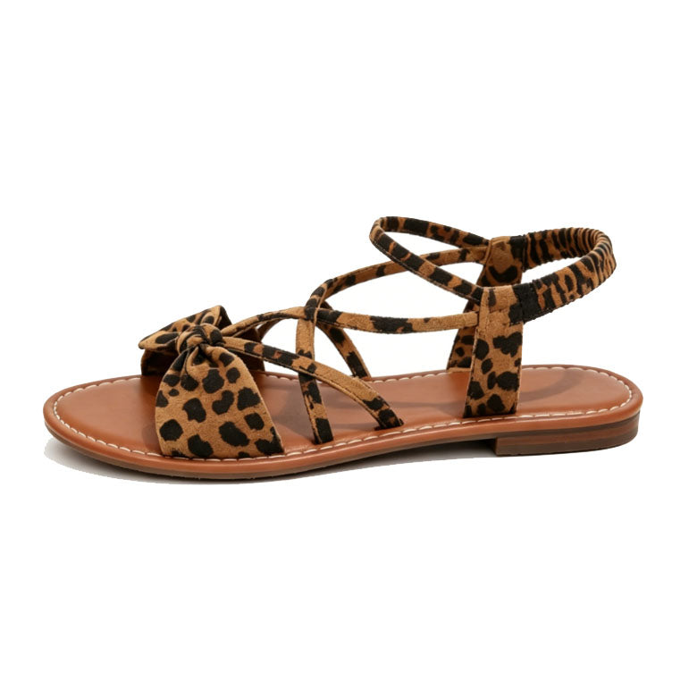 🎀 Knot-Front Stretch Ankle Sandals – Slide & Go with Arch Support ☀️