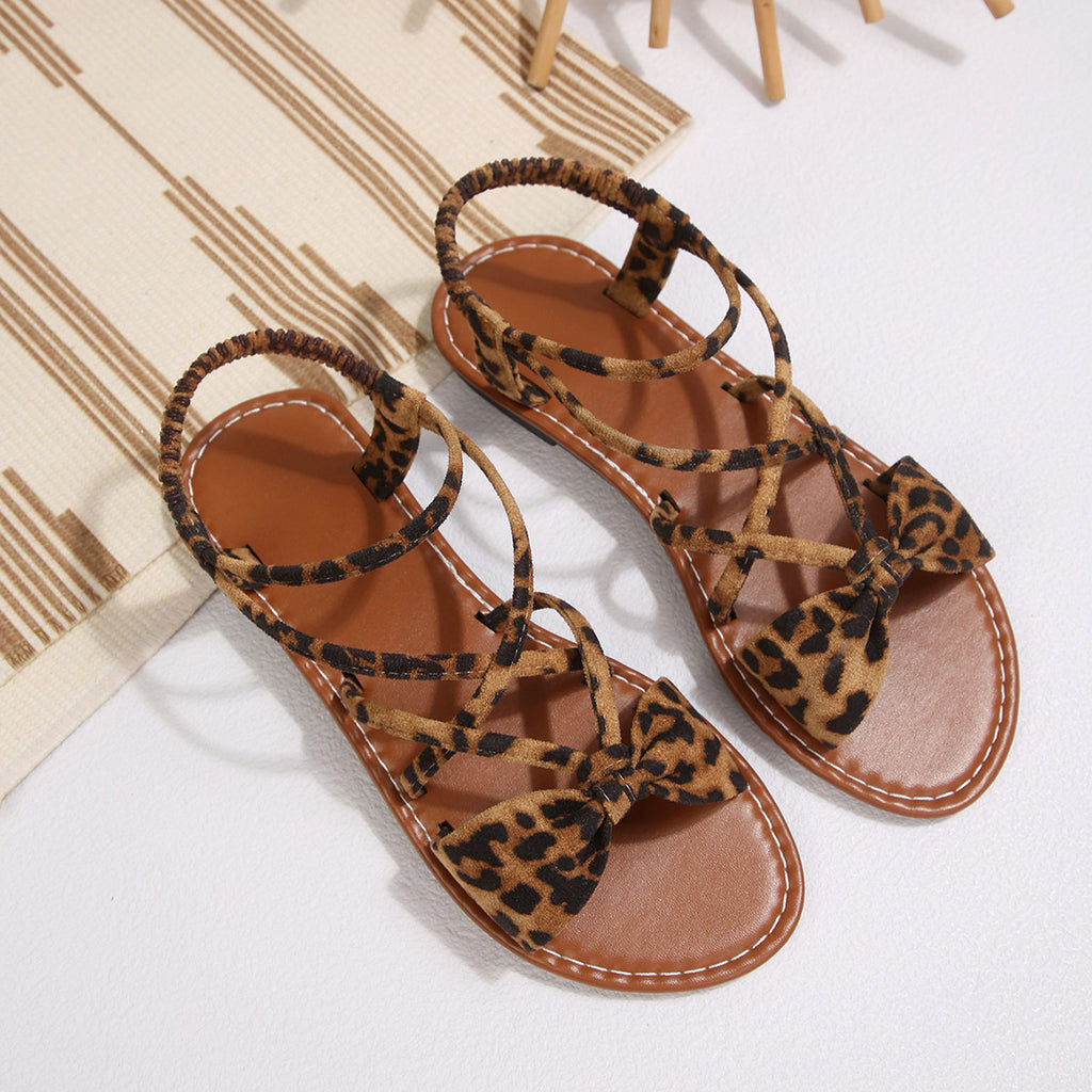 🎀 Knot-Front Stretch Ankle Sandals – Slide & Go with Arch Support ☀️