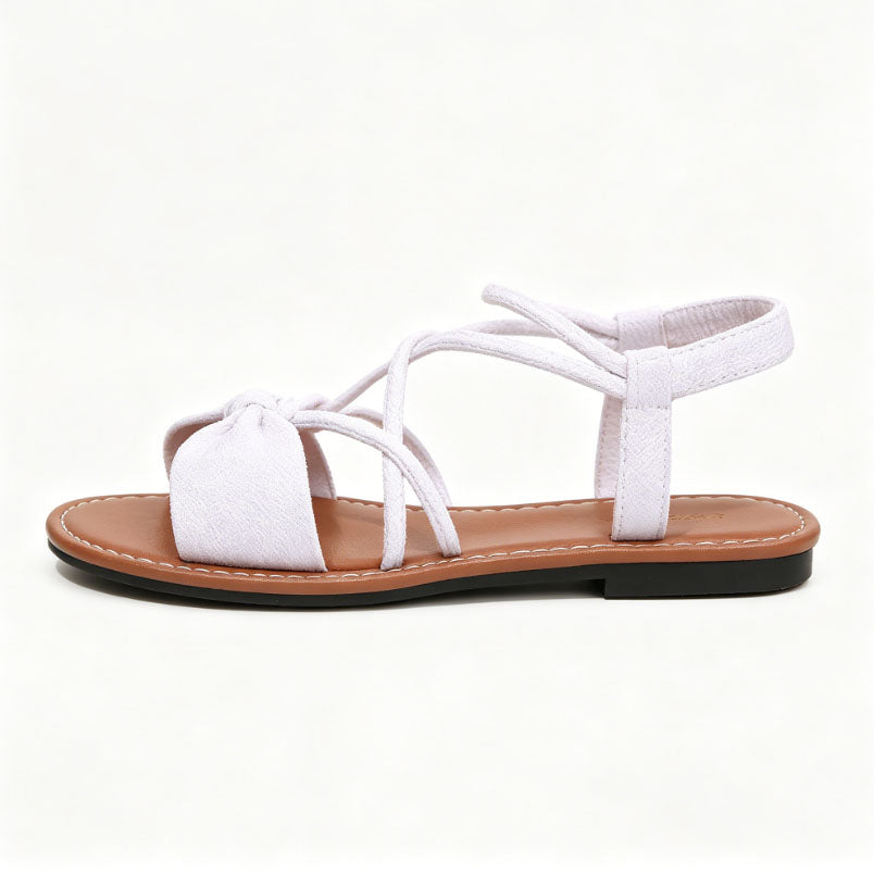 🎀 Knot-Front Stretch Ankle Sandals – Slide & Go with Arch Support ☀️